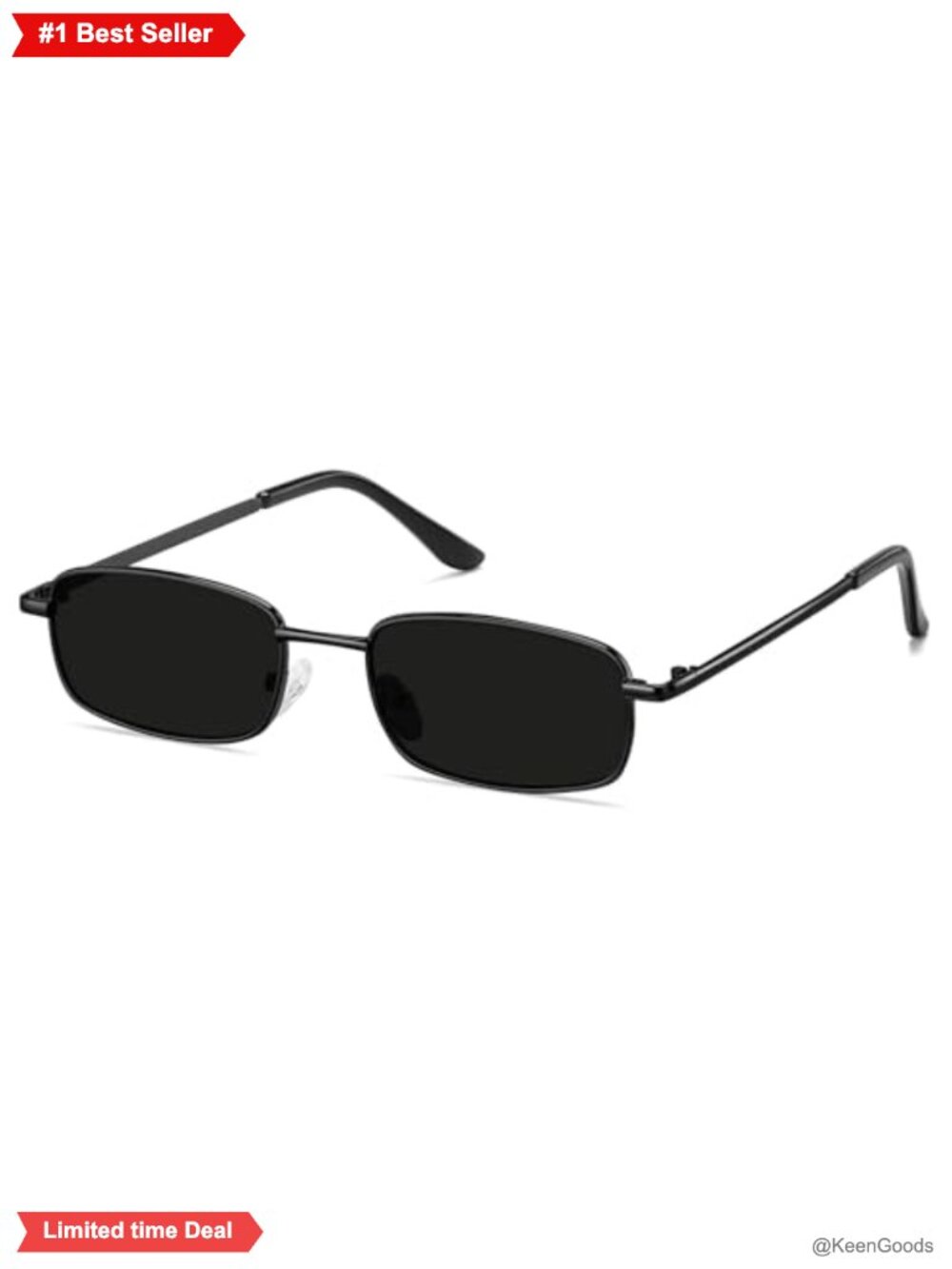 Small 90s Y2K Retro Rectangle Sunglasses UV400 Metal Frame Narrow Square Shades